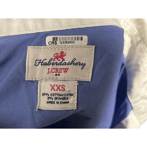 Haberdashery for J. Crew Blue Color Block Shirt Blouse Sz XXS - Picture 3 of 4